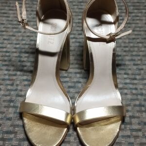 SCHUTZ Gold Heels Minimalist Design